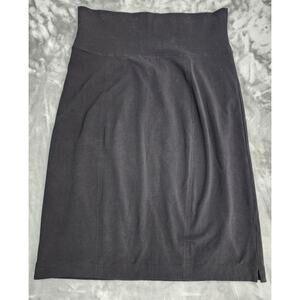 LOGO by Lori Goldstein High Waist Pull On Pencil Skirt Size M Black Stretch Knit